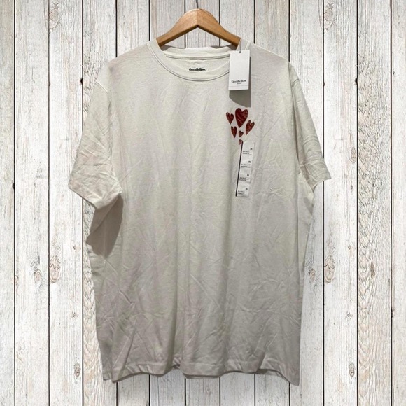 Goodfellow & Co Other - Goodfellow & Co Heart Graphic T-Shirt Men's XL White NWT Short Sleeve Cotton Tee